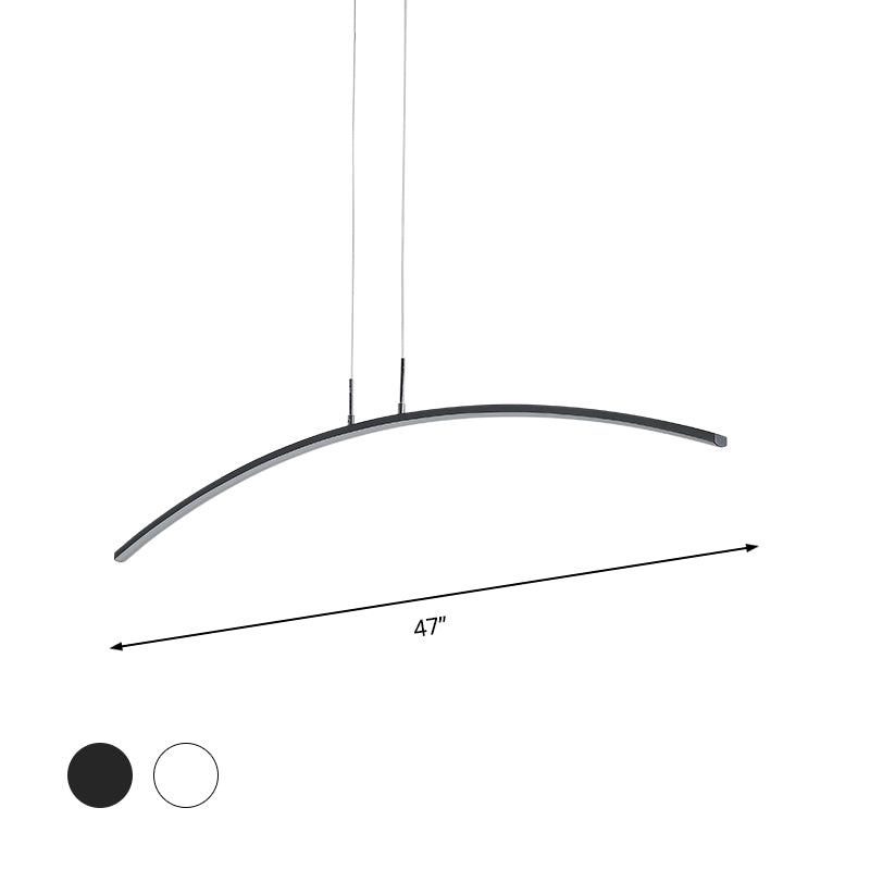 Arch Pendant Light Contemporary Acrylic LED White Ceiling Lighting Fixture in Warm/White/Remote Control Stepless Dimming Light