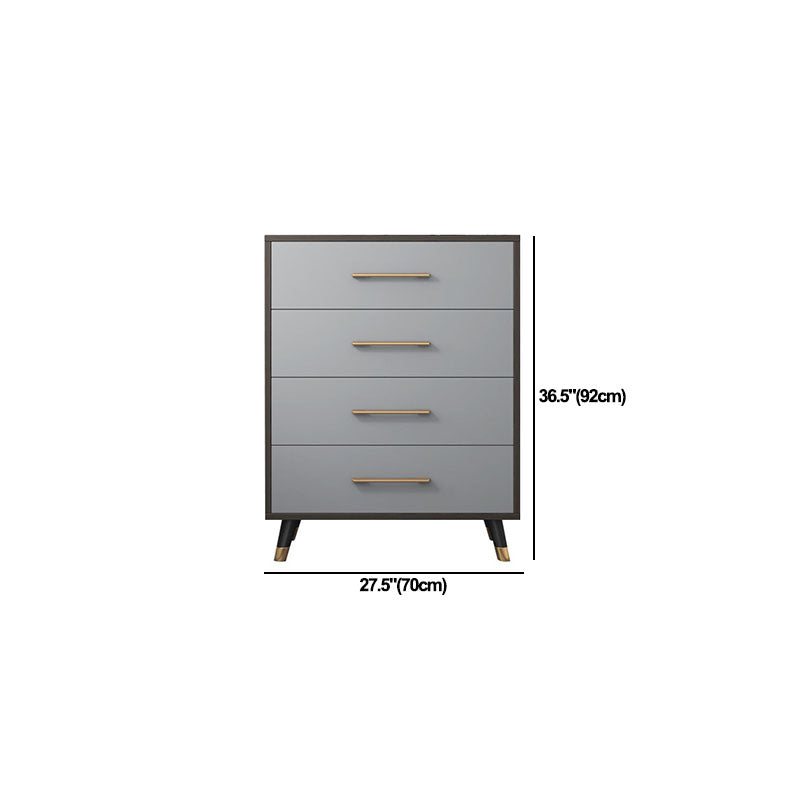Grey Accent Chest with Solid Wood Straight Legs and Drawers Chest