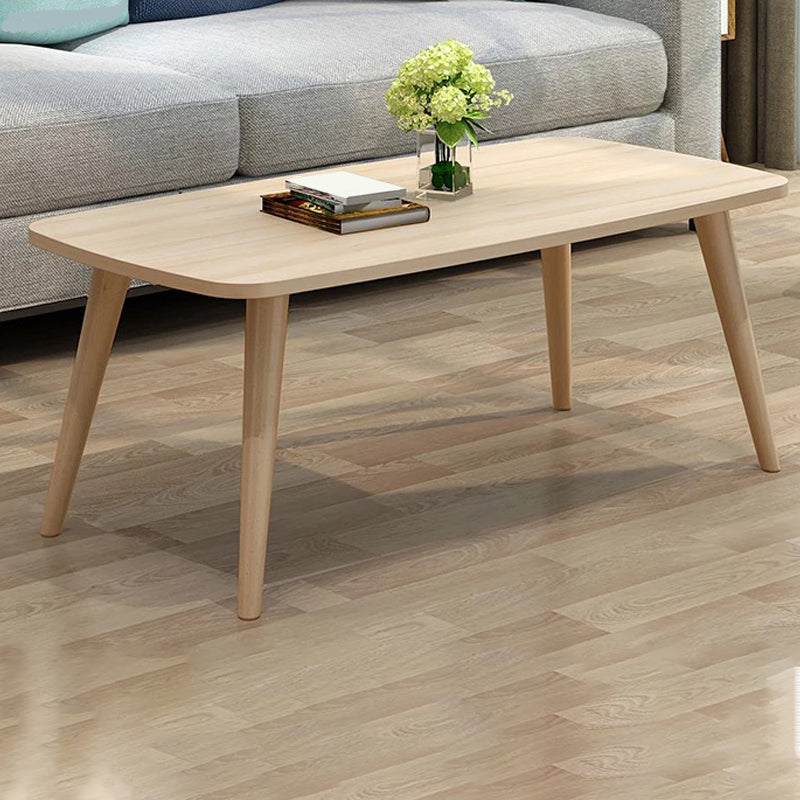 Rectangular Wood 4 Legs 1 Single Coffee Cocktail Table - 16.34" H