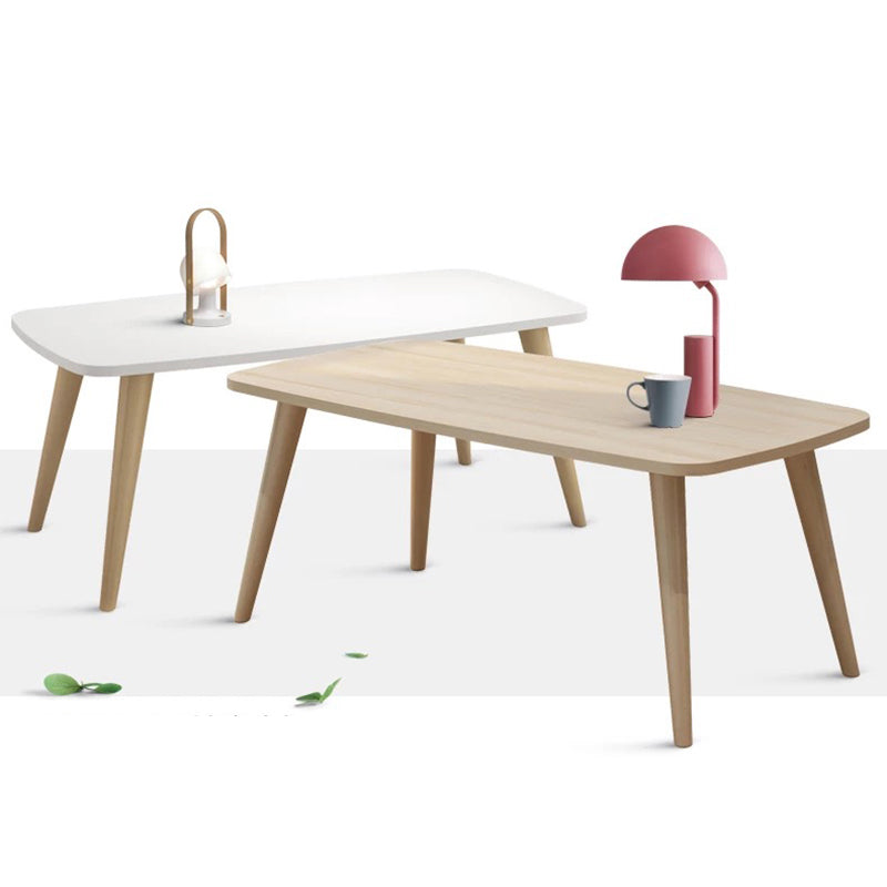 Rectangular Wood 4 Legs 1 Single Coffee Cocktail Table - 16.34" H
