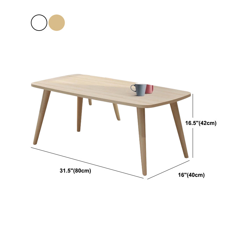 Rectangular Wood 4 Legs 1 Single Coffee Cocktail Table - 16.34" H