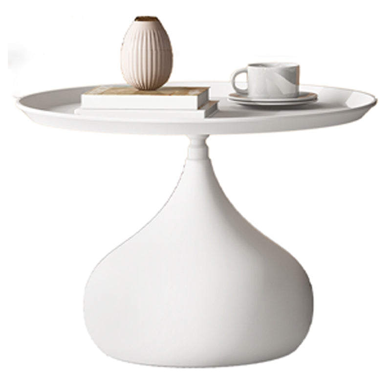 Mid-Century Round Iron Coffee Table Set Pedestal Tray Top Cocktail Table