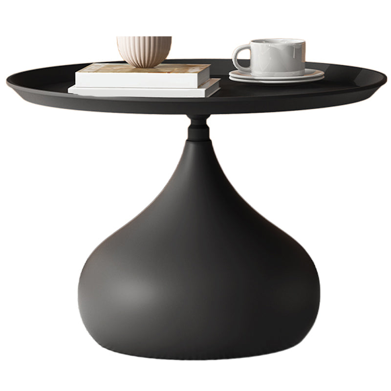 Mid-Century Round Iron Coffee Table Set Pedestal Tray Top Cocktail Table