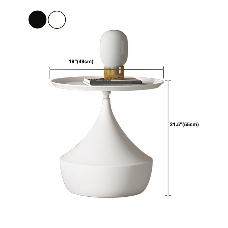 Mid-Century Round Iron Coffee Table Set Pedestal Tray Top Cocktail Table