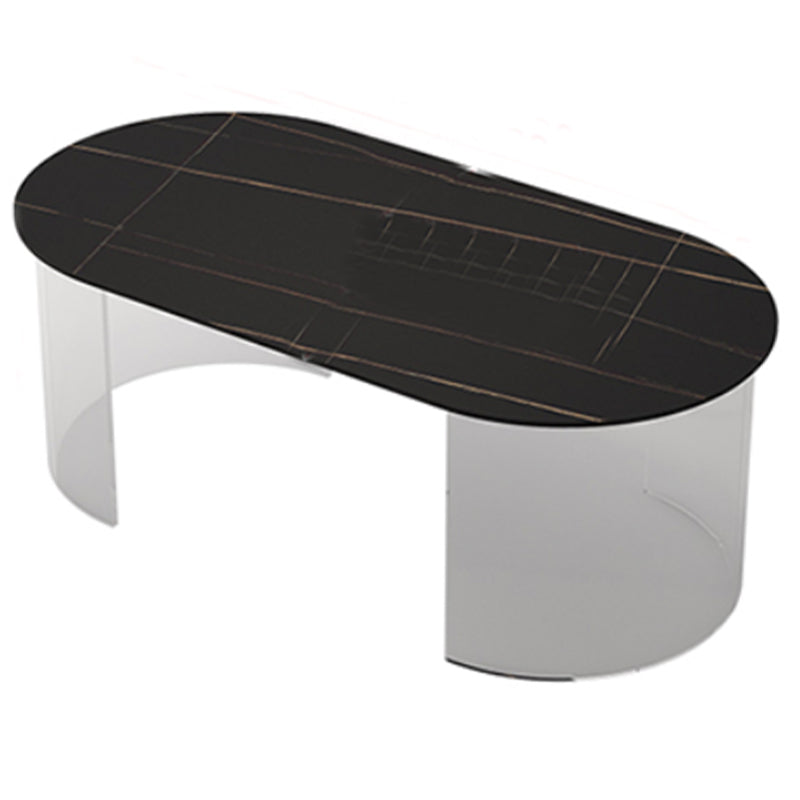 Modern Coffee Table 17.71" High Coffee Table with Acrylic 2 Legs