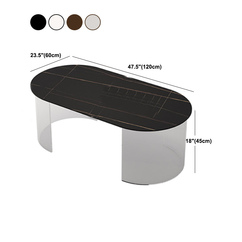 Modern Coffee Table 17.71" High Coffee Table with Acrylic 2 Legs
