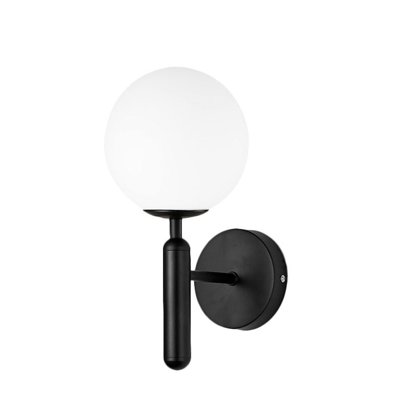 1 application murale en verre texturé clair clair Light Modern Black Globe Bandroom Éclairage d'éclairage