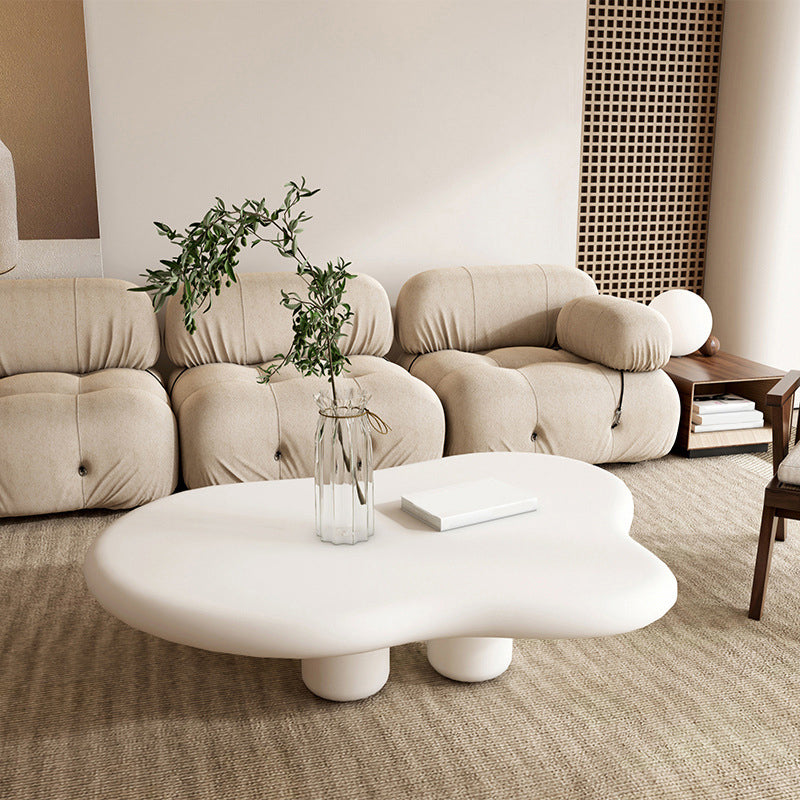 Scandinavian Coffee Table 4 Legs  & Free form Wooden in White