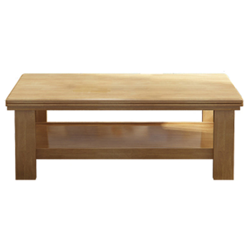 Scandinavian Solid Wood 4 Legs Coffee Cocktail Table with Shelf/Drawers