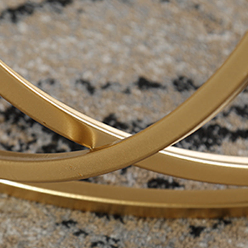 Contemporary Coffee Table Round Metal Frame Base Cocktail Table