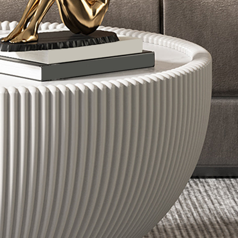 Stone Round Coffee Table Glam Pedestal Coffee Cocktail Table Set