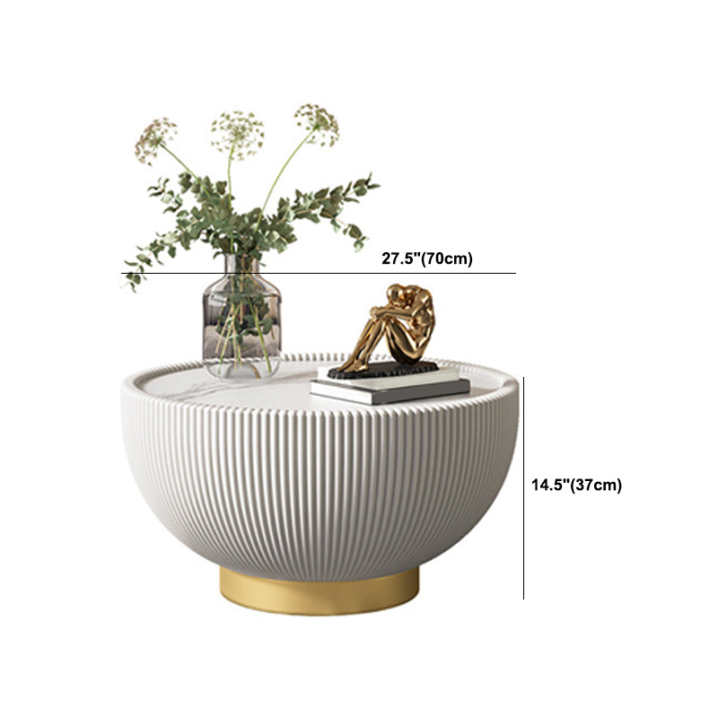 Stone Round Coffee Table Glam Pedestal Coffee Cocktail Table Set