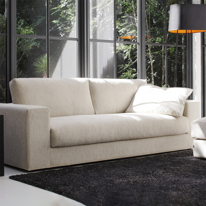 29.5" H Contemporary Linen Blend Square Arm Sofa for Living Room