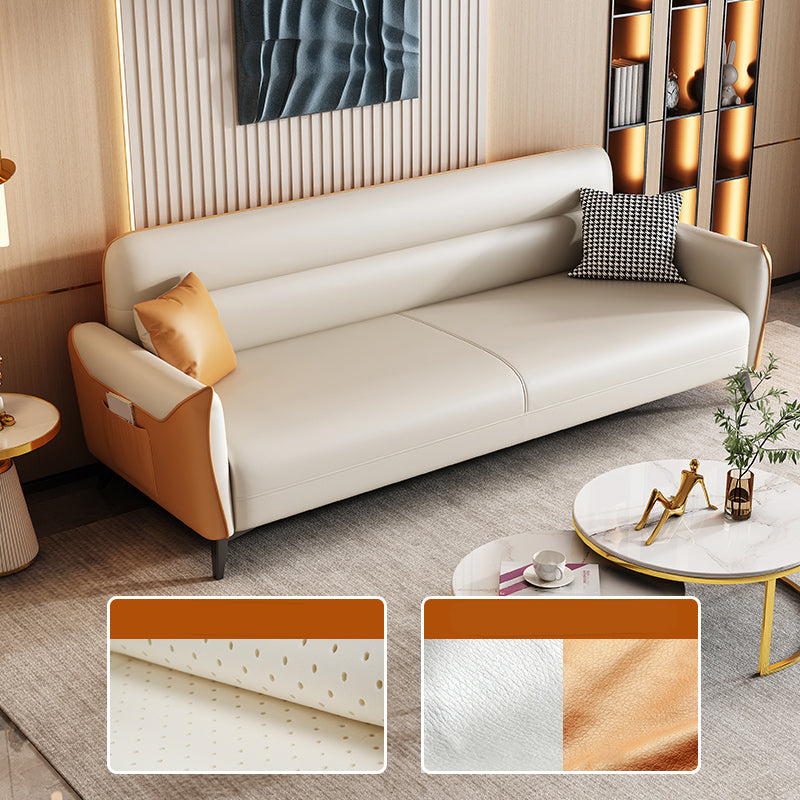 32.3" H 3-seater Faux Leather Square Arm Sofa for Living Room with storage