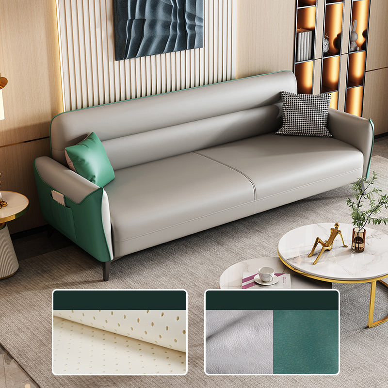 32.3" H 3-seater Faux Leather Square Arm Sofa for Living Room with storage