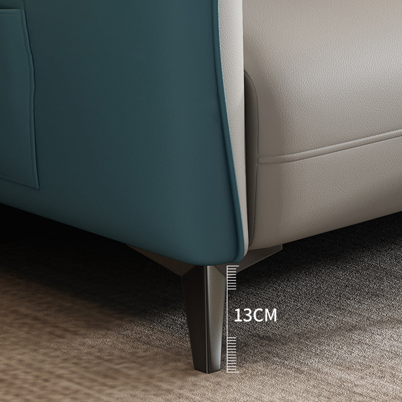 32.3" H 3-seater Faux Leather Square Arm Sofa for Living Room with storage