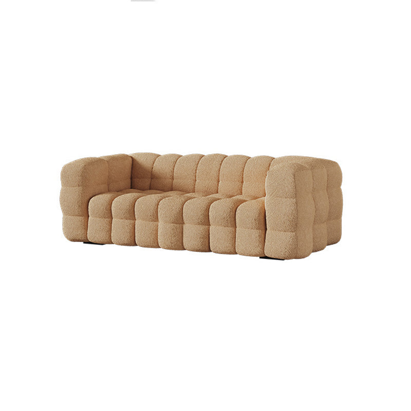 Brown Contemporary Sofa 2/3/4 Seater Tuxedo Arm Sofa with Wood Frame