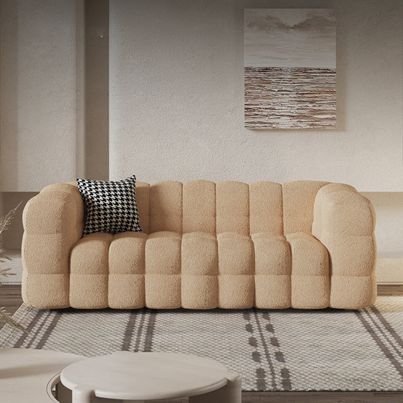Brown Contemporary Sofa 2/3/4 Seater Tuxedo Arm Sofa with Wood Frame
