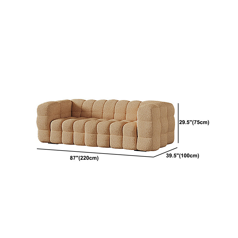 Brown Contemporary Sofa 2/3/4 Seater Tuxedo Arm Sofa with Wood Frame