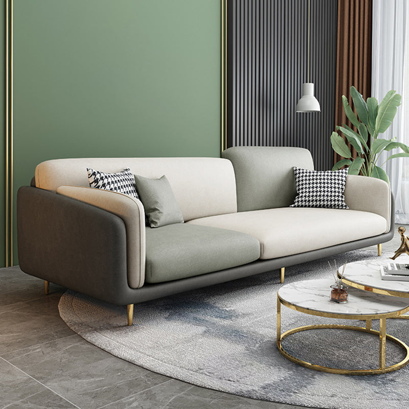 34.64" H Round Arm Sofa with 3 Pillows Modern Color Block Sofa