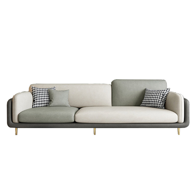 34.64" H Round Arm Sofa with 3 Pillows Modern Color Block Sofa