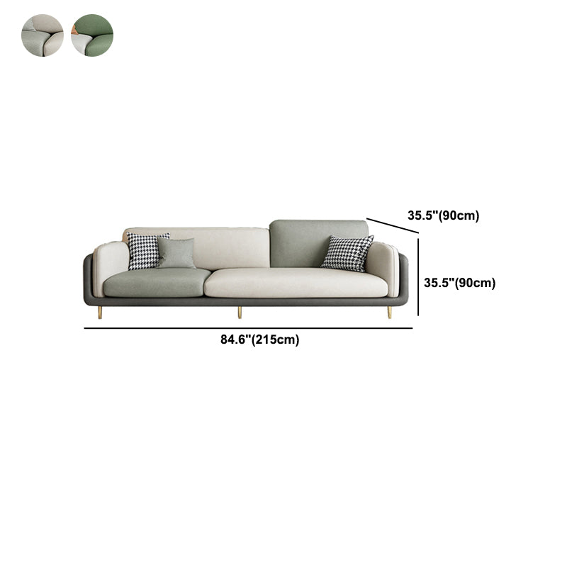 34.64" H Round Arm Sofa with 3 Pillows Modern Color Block Sofa