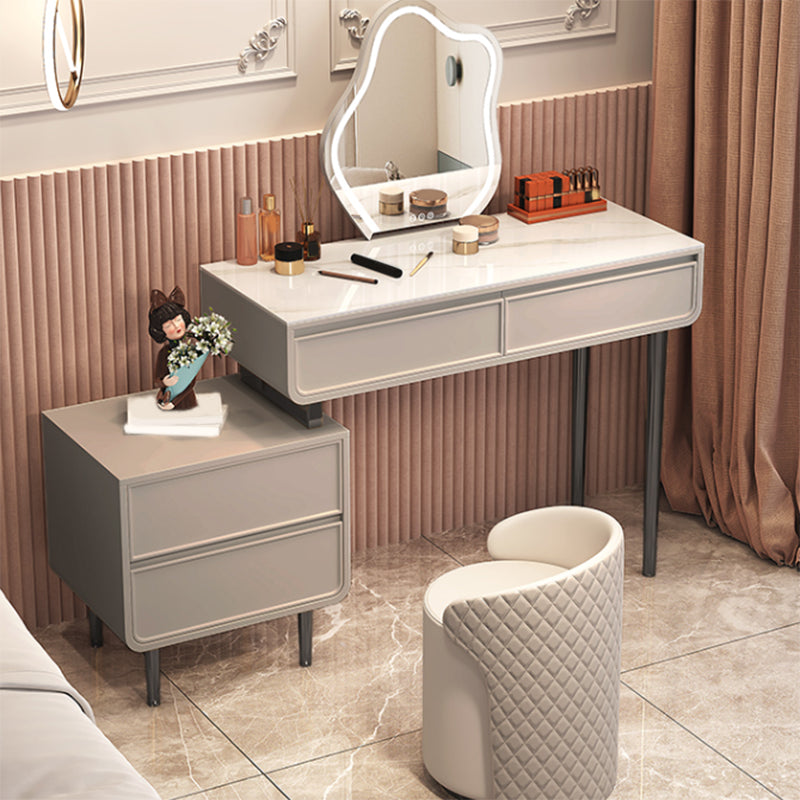 Minimalist Stone Top Vanity Table Modern Makeup Counter with 4 Drawers