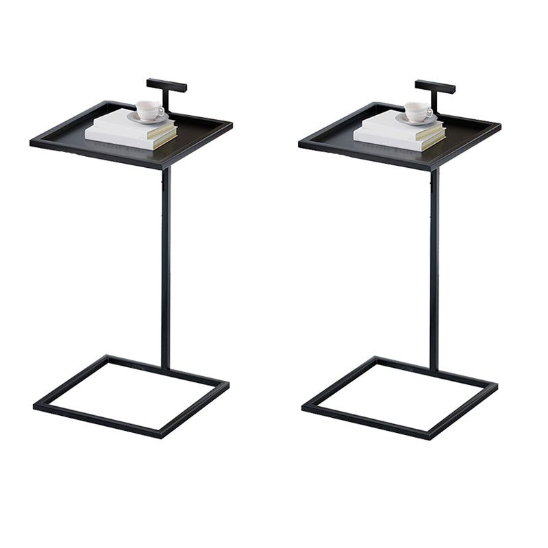Mid-century Modern Square Tray Top Side Table 23.23" Tall Metal C End Table