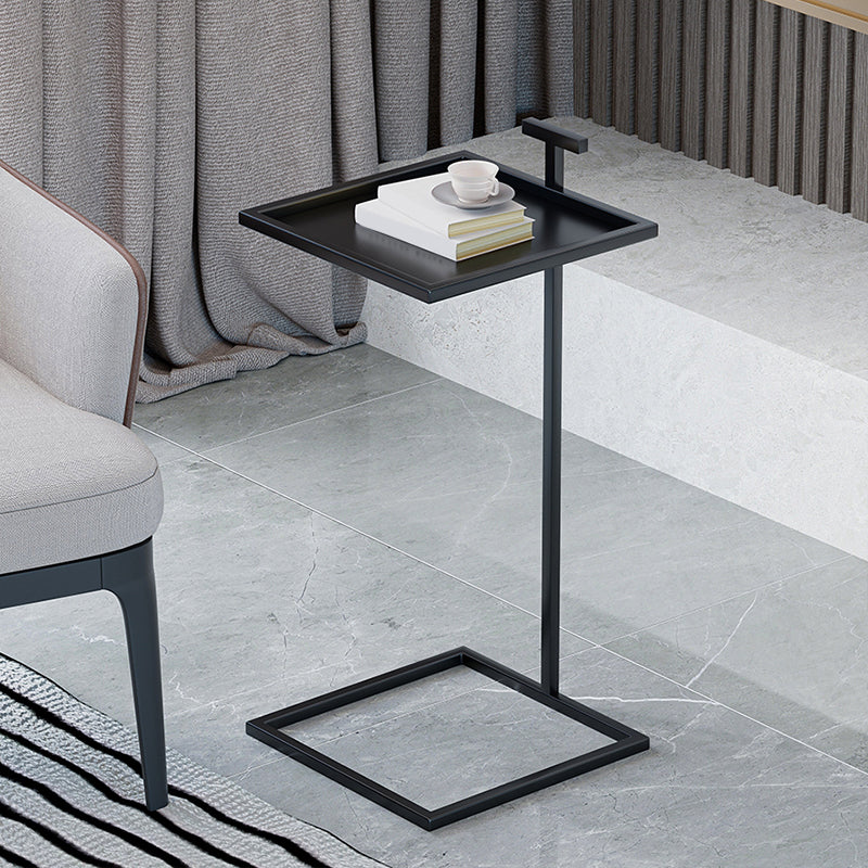 Mid-century Modern Square Tray Top Side Table 23.23" Tall Metal C End Table