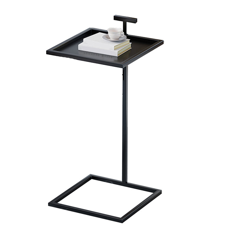 Mid-century Modern Square Tray Top Side Table 23.23" Tall Metal C End Table