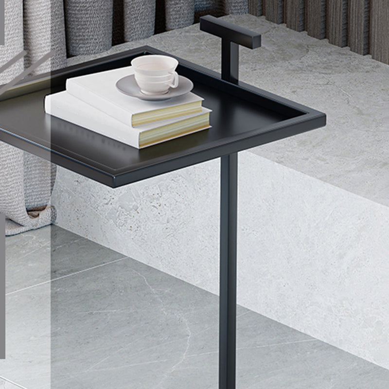 Mid-century Modern Square Tray Top Side Table 23.23" Tall Metal C End Table