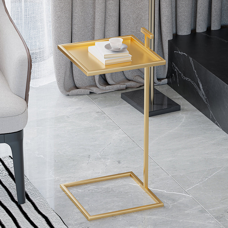 Mid-century Modern Square Tray Top Side Table 23.23" Tall Metal C End Table