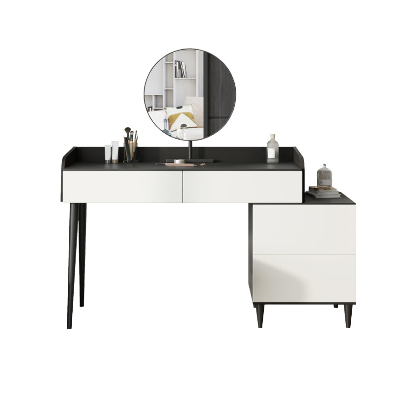 Black Stone Top Vanity Table Set Modern Simple Drawers in Included Makeup Dressing Table