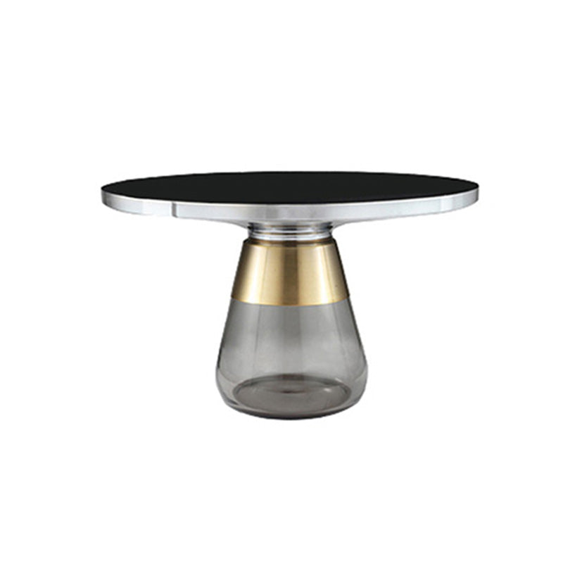 29.53 inch Wide Contemporary Sofa Side Accent Table Glass Round Side End Table