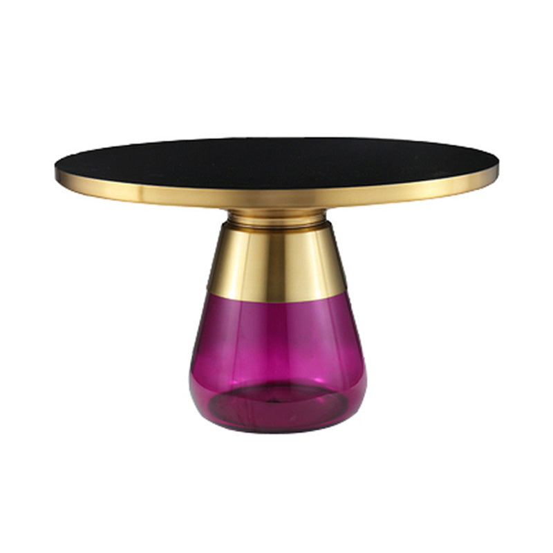29.53 inch Wide Contemporary Sofa Side Accent Table Glass Round Side End Table