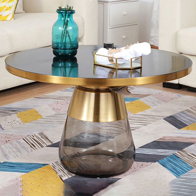 29.53 inch Wide Contemporary Sofa Side Accent Table Glass Round Side End Table