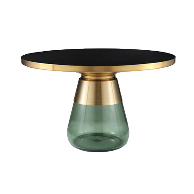 29.53 inch Wide Contemporary Sofa Side Accent Table Glass Round Side End Table