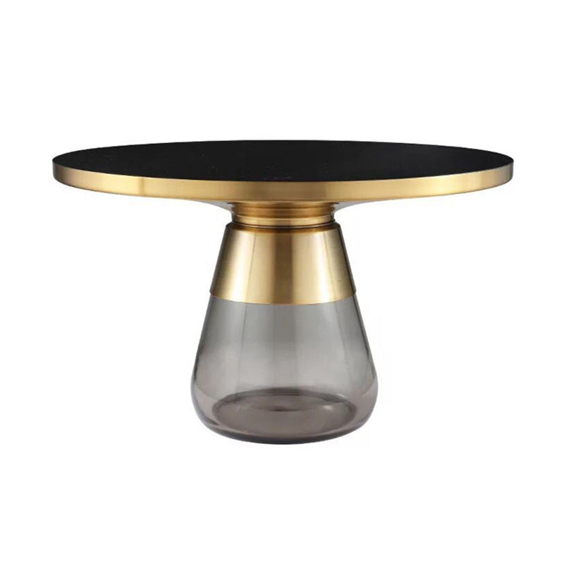 29.53 inch Wide Contemporary Sofa Side Accent Table Glass Round Side End Table