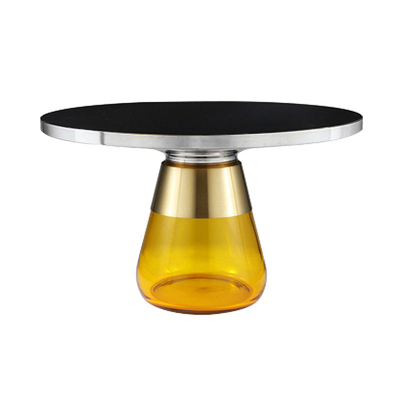 29.53 inch Wide Contemporary Sofa Side Accent Table Glass Round Side End Table