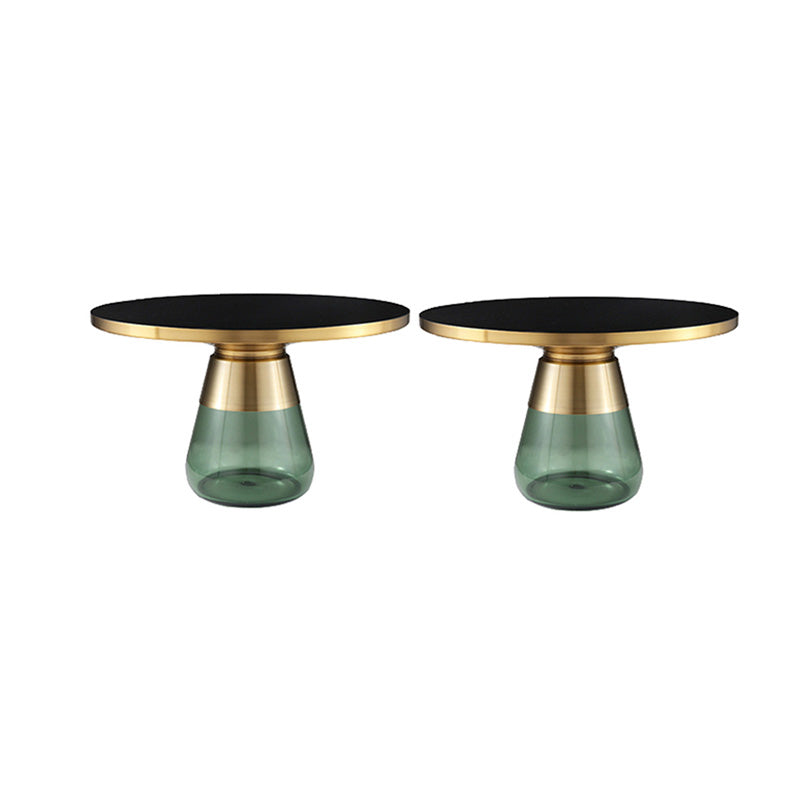 29.53 inch Wide Contemporary Sofa Side Accent Table Glass Round Side End Table