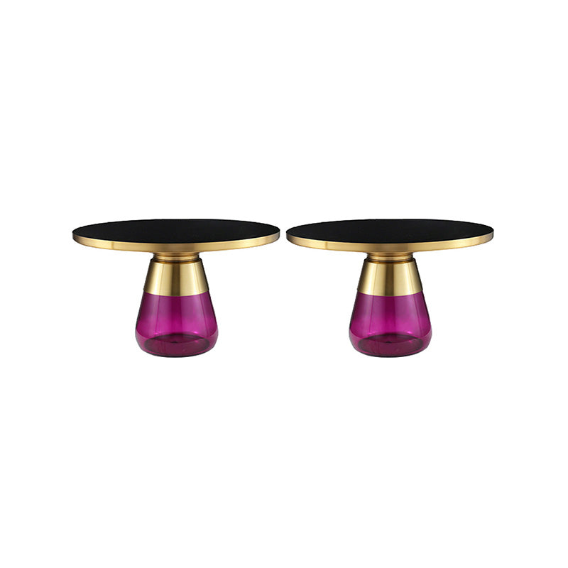 29.53 inch Wide Contemporary Sofa Side Accent Table Glass Round Side End Table
