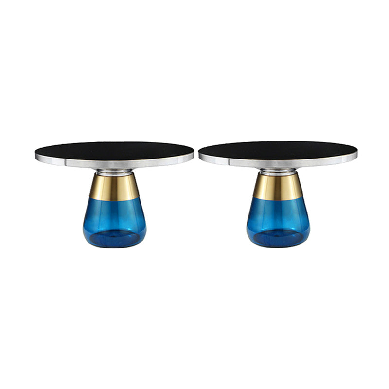 29.53 inch Wide Contemporary Sofa Side Accent Table Glass Round Side End Table