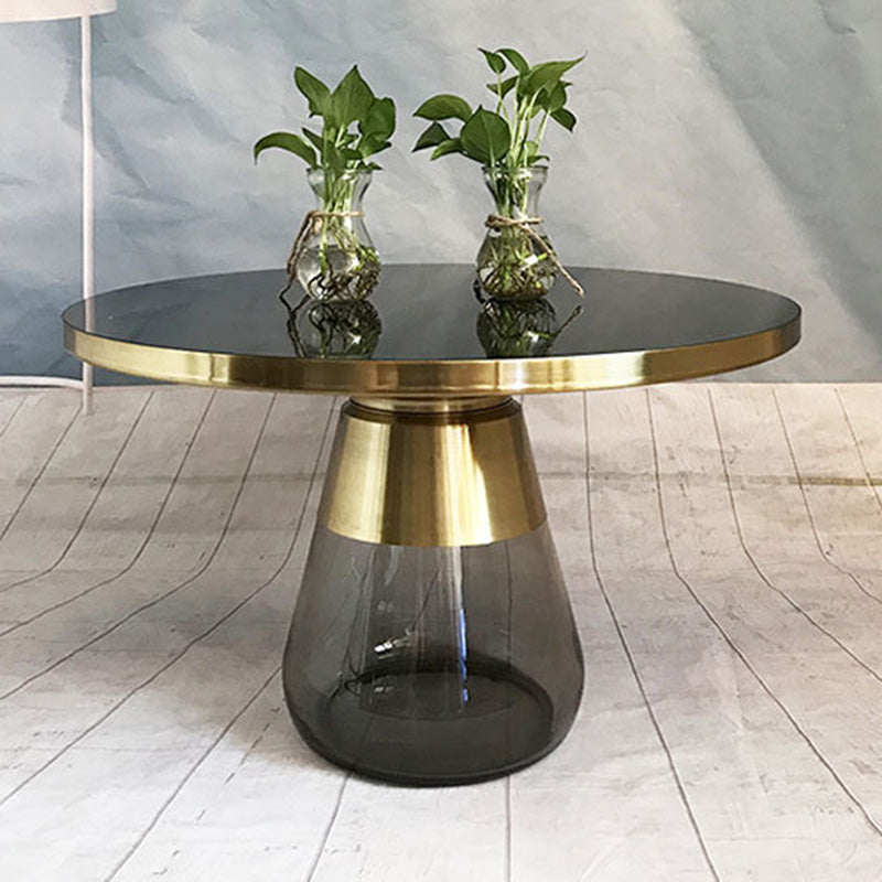 29.53 inch Wide Contemporary Sofa Side Accent Table Glass Round Side End Table