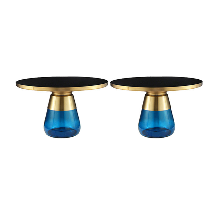 29.53 inch Wide Contemporary Sofa Side Accent Table Glass Round Side End Table