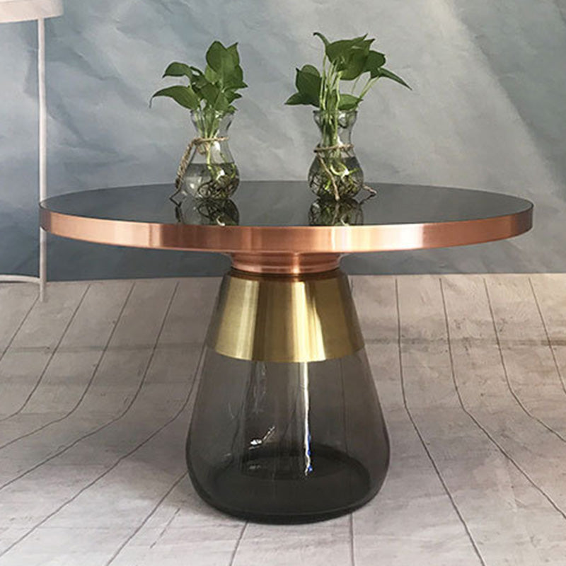 29.53 inch Wide Contemporary Sofa Side Accent Table Glass Round Side End Table