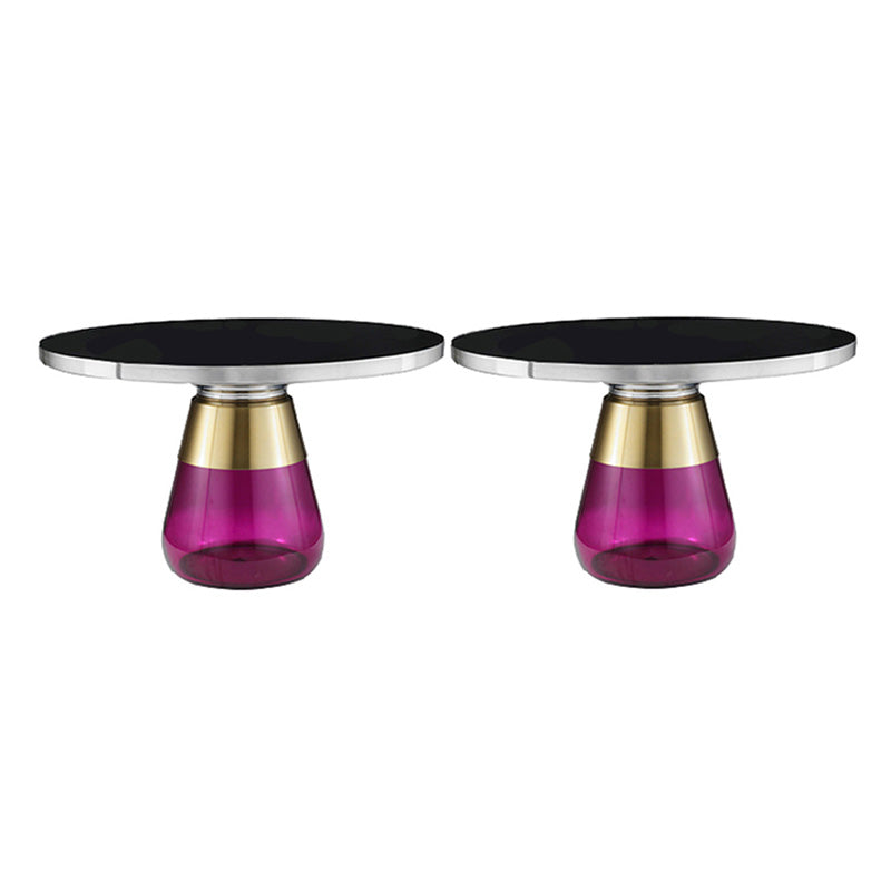 29.53 inch Wide Contemporary Sofa Side Accent Table Glass Round Side End Table