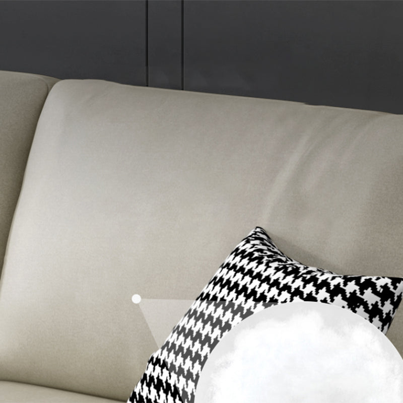 Nordic Faux Leather Stationary Living Room Recessed Arm Seating