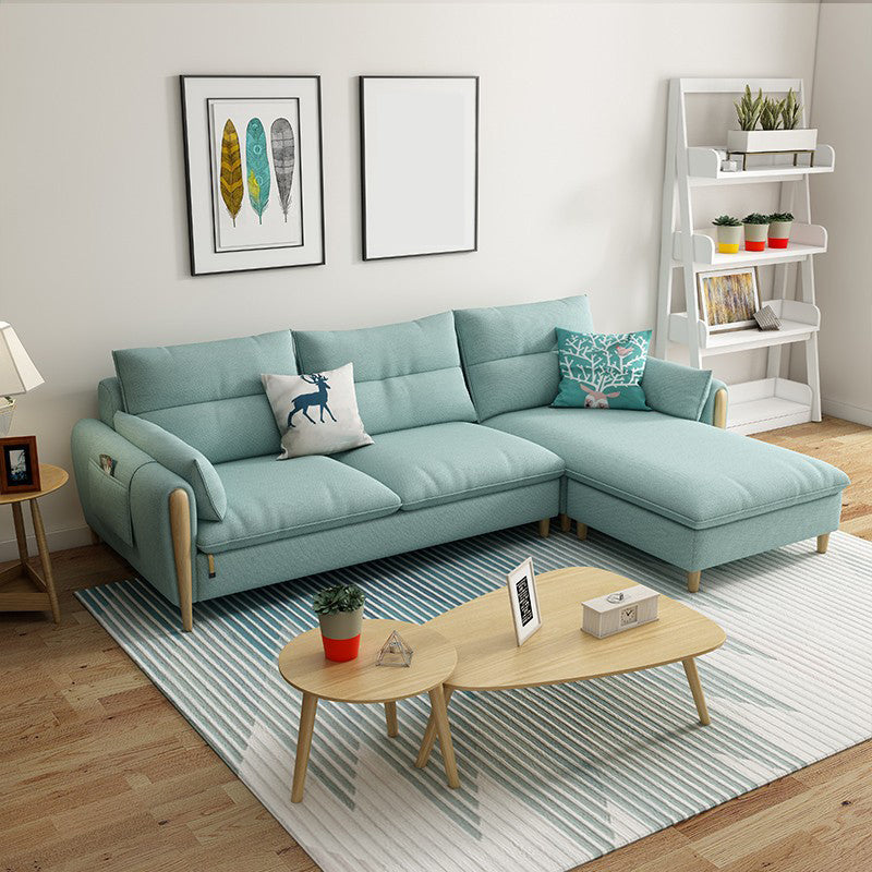 Nordic Living Room Sofa Pillow Top Arm Cushions Wooden Sofa Chaise