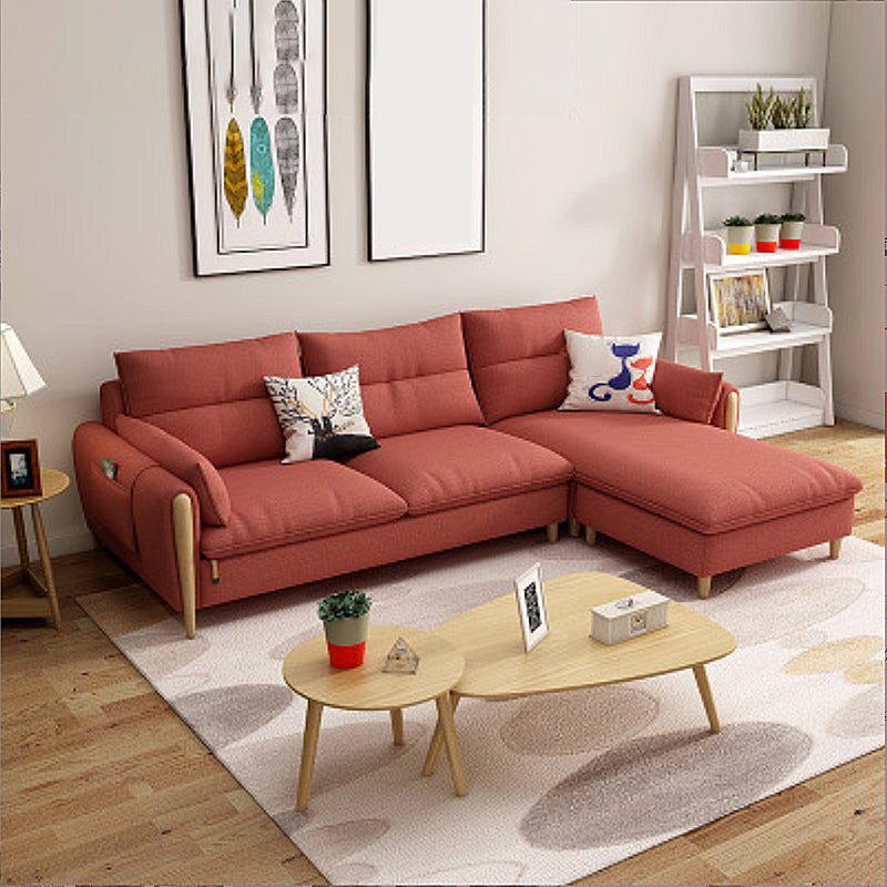 Nordic Living Room Sofa Pillow Top Arm Cushions Wooden Sofa Chaise