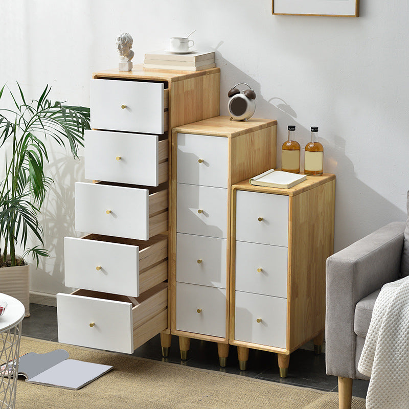 Modern Wood Cabinet Straight Legs Knobs Side Cabinet with Drawer